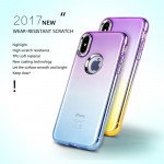 Wholesale iPhone X (Ten) Two Tone Color Hybrid Case (Hotpink Blue)